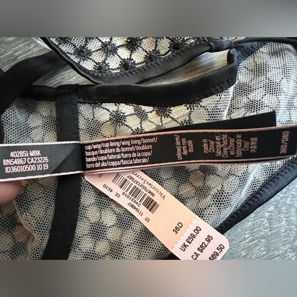 Victoria’s Secret black starburst unlined Demi bra high waisted thong panty NWT! - Picture 10 of 11